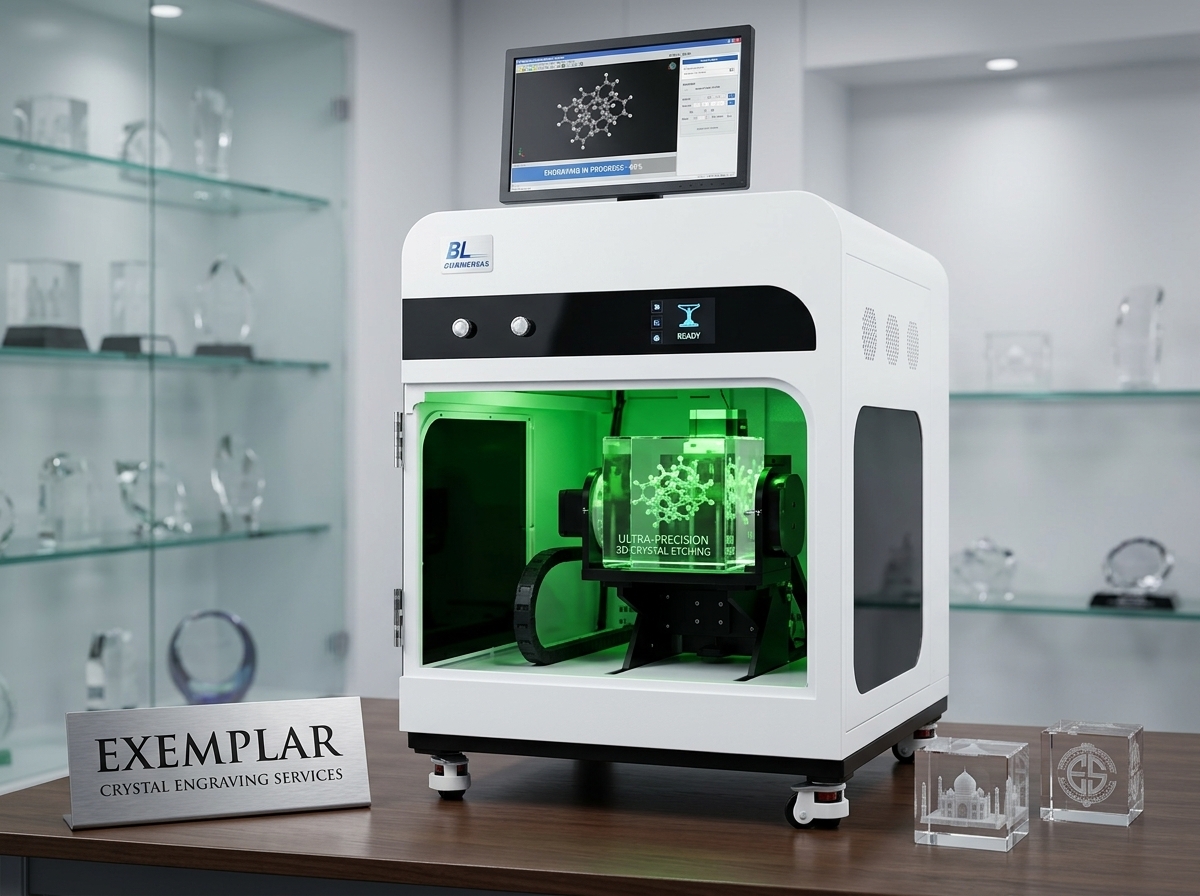 Cristal 3D personalizado con grabado láser interior